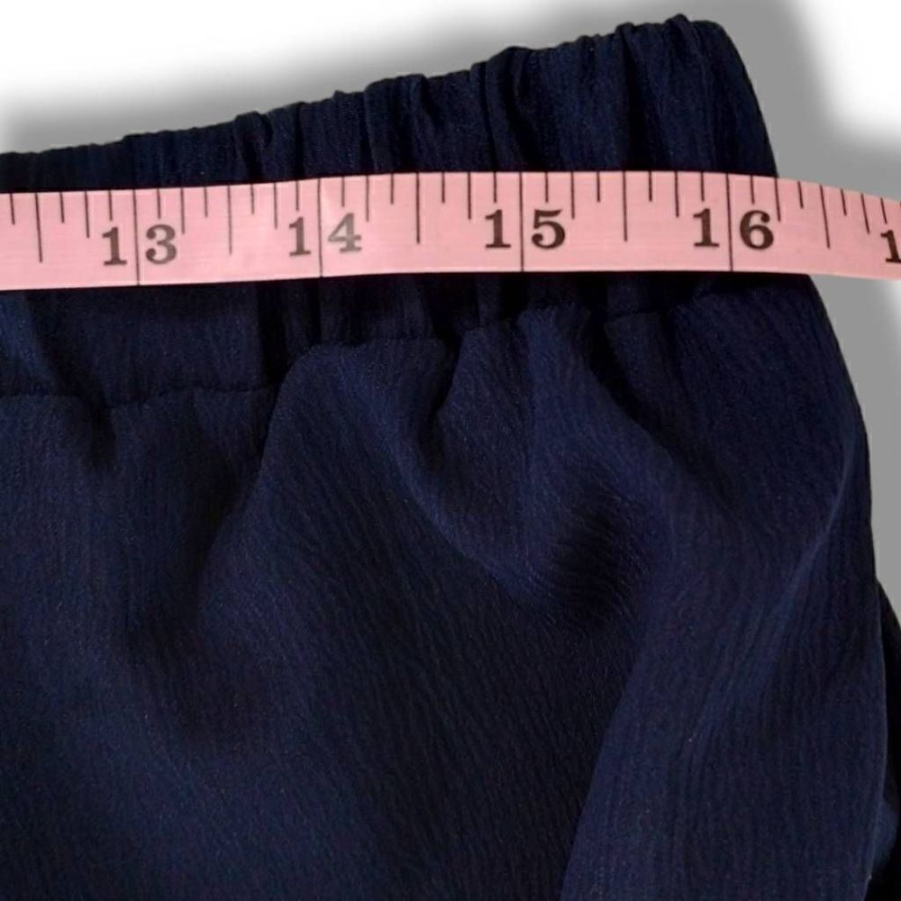 Womens Navy Pants Sz 2X Ankle Cropped Elastic Crepe Casual Elastic - Picture 7 of 10